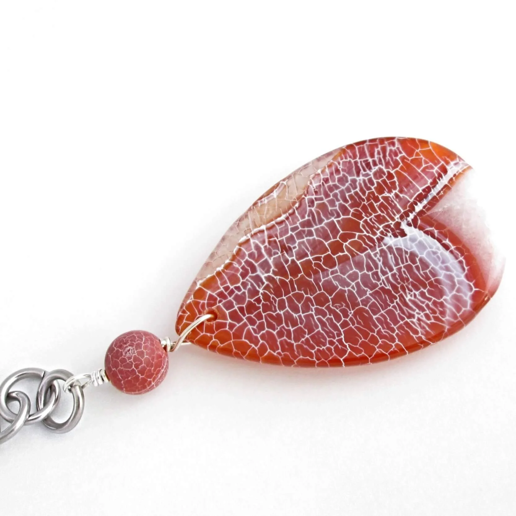 Big Orange Key Chain, Dragon Vein Agate — CindyLouWho2